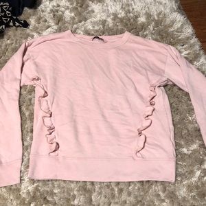 Abercrombie Pink ruffled sweater
